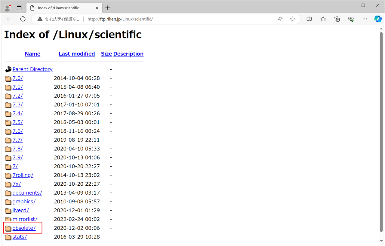 ミラーサイトへアクセス
